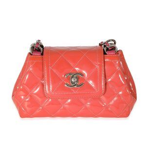Chanel Pink Patent Coco Shine Mini Accordion Flap Bag